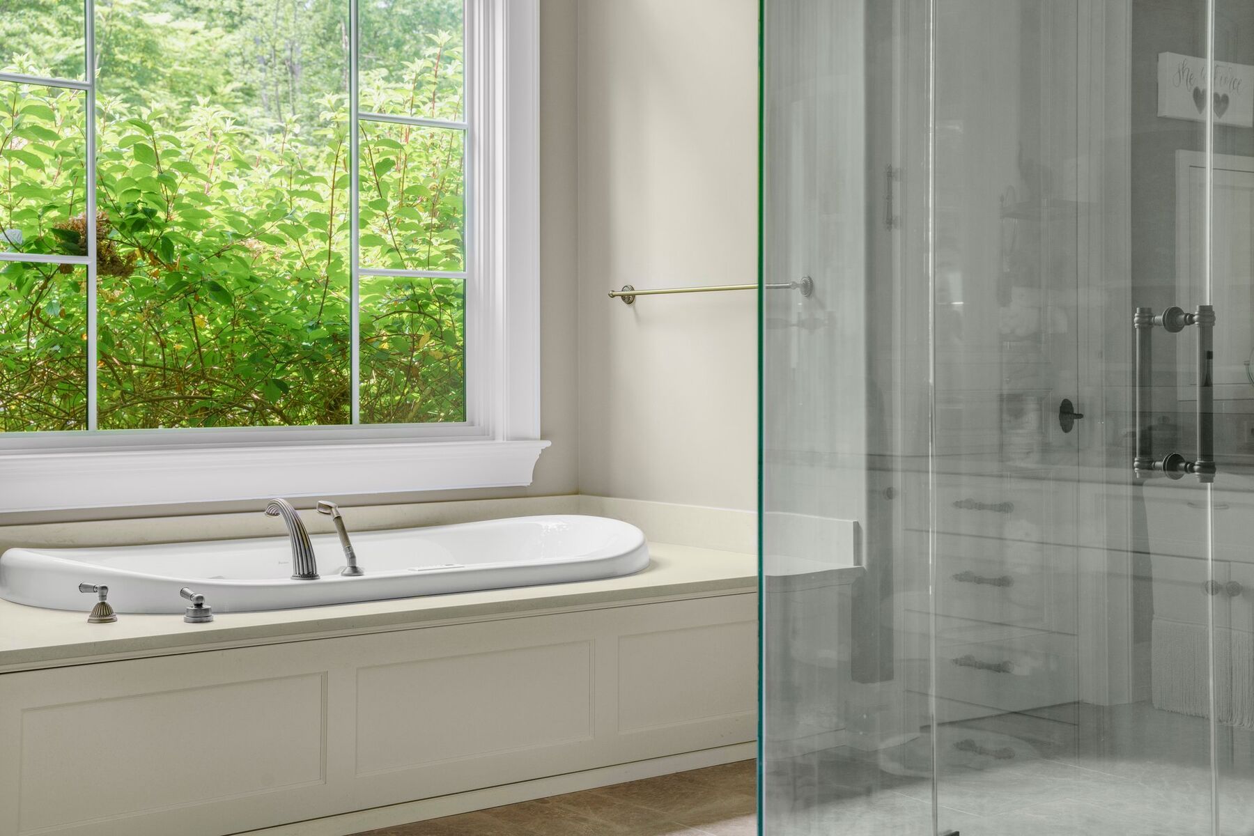 spa-inspired primary bathroom at The Somerset